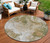 8' Brown And Ivory Round Abstract Washable Indoor Outdoor Area Rug - Brown, Ivory