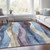 10' X 14' Denim Blue And Purple Abstract Washable Indoor Outdoor Area Rug