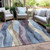 10' X 14' Denim Blue And Purple Abstract Washable Indoor Outdoor Area Rug