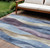10' X 14' Denim Blue And Purple Abstract Washable Indoor Outdoor Area Rug