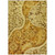 10' X 14' Terra Cotta Brown And Gold Floral Medallion Washable Indoor Outdoor Area Rug