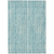 10' X 14' Teal Blue And Ivory Striped Washable Indoor Outdoor Area Rug