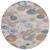 8' Blush Blue And Taupe Round Geometric Washable Indoor Outdoor Area Rug