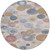 8' Blush Blue And Taupe Round Geometric Washable Indoor Outdoor Area Rug