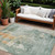 9' X 12' Blue Copper And Gray Abstract Washable Indoor Outdoor Area Rug