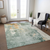 9' X 12' Blue Copper And Gray Abstract Washable Indoor Outdoor Area Rug