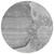 8' Gray Silver And Charcoal Round Floral Washable Indoor Outdoor Area Rug