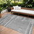 8' X 10' Gray And Silver Striped Washable Indoor Outdoor Area Rug Transitional Style - Gray, Silver Color