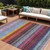 8' X 10' Lavender Blush And Blue Striped Washable Indoor Outdoor Area Rug