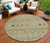 8' Sage Ivory And Beige Round Geometric Washable Indoor Outdoor Area Rug