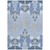 10' X 14' Sky Blue Denim Blue And Ivory Ikat Washable Indoor Outdoor Area Rug