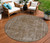 8' Brown And Beige Round Medallion Washable Indoor Outdoor Area Rug