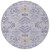 8' Lavender Purple And Gray Round Floral Washable Indoor Outdoor Area Rug - Lavender, Purple, Gray