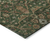 8' Emerald Brown And Red Round Floral Washable Indoor Outdoor Area Rug