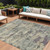 10' X 14' Sage Gray And Plum Abstract Washable Indoor Outdoor Area Rug