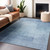9' X 12' Blue Geometric Washable Indoor Outdoor Area Rug Transitional Style - Blue Color