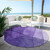 8' Purple Lilac And Lavender Round Ombre Washable Indoor Outdoor Area Rug