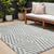 8' X 10' Gray And Ivory Geometric Washable Indoor Outdoor Area Rug