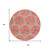 8' Coral And Taupe Round Geometric Washable Indoor Outdoor Area Rug