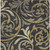 10' X 14' Black Taupe And Gold Floral Washable Indoor Outdoor Area Rug