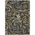 10' X 14' Black Taupe And Gold Floral Washable Indoor Outdoor Area Rug
