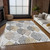 9' X 12' Silver Gray And Gold Floral Washable Indoor Outdoor Area Rug