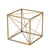 8" Gold Metal Abstract Geo Cube Sculpture