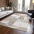 10' X 14' Ivory And Beige Geometric Washable Indoor Outdoor Area Rug Modern Style - Ivory, Beige Color