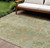 8' X 10' Artichoke Green And Beige Abstract Washable Indoor Outdoor Area Rug - Artichoke Green, Beige