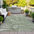 10' X 14' Artichoke Green And Ivory Geometric Washable Indoor Outdoor Area Rug - Artichoke Green, Ivory