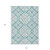 8' X 10' Teal Blue Aqua And Ivory Geometric Washable Indoor Outdoor Area Rug