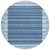 8' Sky Blue And Denim Blue Round Striped Washable Indoor Outdoor Area Rug - 880016854978
