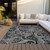 8' X 10' Black Gray And White Paisley Washable Indoor Outdoor Area Rug