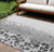 8' X 10' Gray Silver And Charcoal Abstract Washable Indoor Outdoor Area Rug Transitional Style - Gray, Silver, Charcoal Color