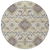 8' Ivory Brown And Green Round Oriental Washable Indoor Outdoor Area Rug