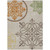 10' X 14' Taupe Copper And Green Floral Medallion Washable Indoor Outdoor Area Rug