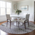 8' Lavender Gray And Ivory Round Floral Washable Indoor Outdoor Area Rug