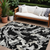 9' X 12' Black And Gray Abstract Washable Indoor Outdoor Area Rug
