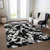 9' X 12' Black And Gray Abstract Washable Indoor Outdoor Area Rug