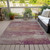 9' X 12' Merlot Beige And Blush Abstract Washable Indoor Outdoor Area Rug
