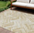 9' X 12' Beige Tan And Ivory Geometric Washable Indoor Outdoor Area Rug - Beige, Tan, Ivory