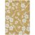 8' X 10' Gold Ivory And Brown Floral Washable Indoor Outdoor Area Rug