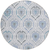 8' Gray And Denim Blue Round Medallion Washable Indoor Outdoor Area Rug