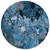 8' X 8' Blue and Gray Round Abstract Washable Indoor Outdoor Area Rug