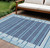 10' X 14' Sky Blue And Denim Blue Striped Washable Indoor Outdoor Area Rug Transitional Style - Sky Blue, Denim Blue Color