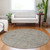 8' Taupe Terra Cotta And Tan Round Floral Washable Indoor Outdoor Area Rug