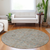 8' Taupe Terra Cotta And Tan Round Floral Washable Indoor Outdoor Area Rug