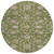 8' Olive Green Brown And Ivory Round Moroccan Washable Indoor Outdoor Area Rug