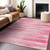 9' X 12' Pink And Ivory Striped Washable Indoor Outdoor Area Rug - Pink, Ivory