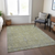 10' X 14' Artichoke Green And Gray Oriental Washable Indoor Outdoor Area Rug